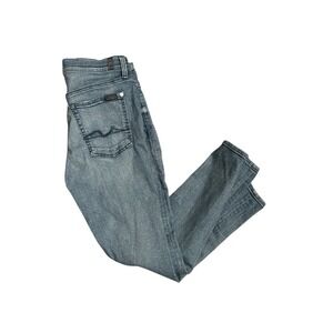 7 For All Mankind Josefina Jeans Womens 27  Blue Boyfriend Skinny Button Fly